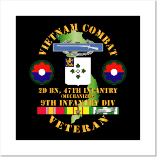 Vietnam Combat Infantry Veteran w 2nd Bn 47th Inf  (Mech) - 9th ID SSI Posters and Art